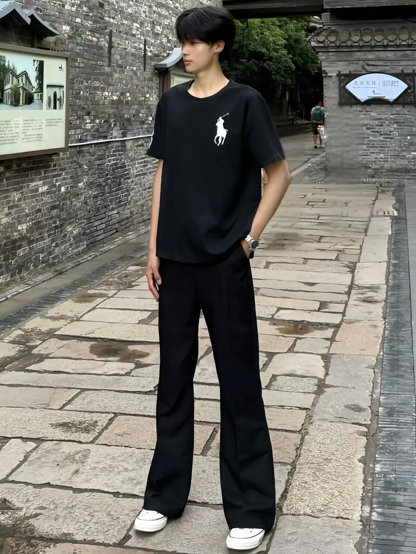 

Cleanfit Bla Ice Silk Straight Leg Men's Summer Thin Drapey Pants Slim Micro Flared Trousers Casual Straight Tube Pants