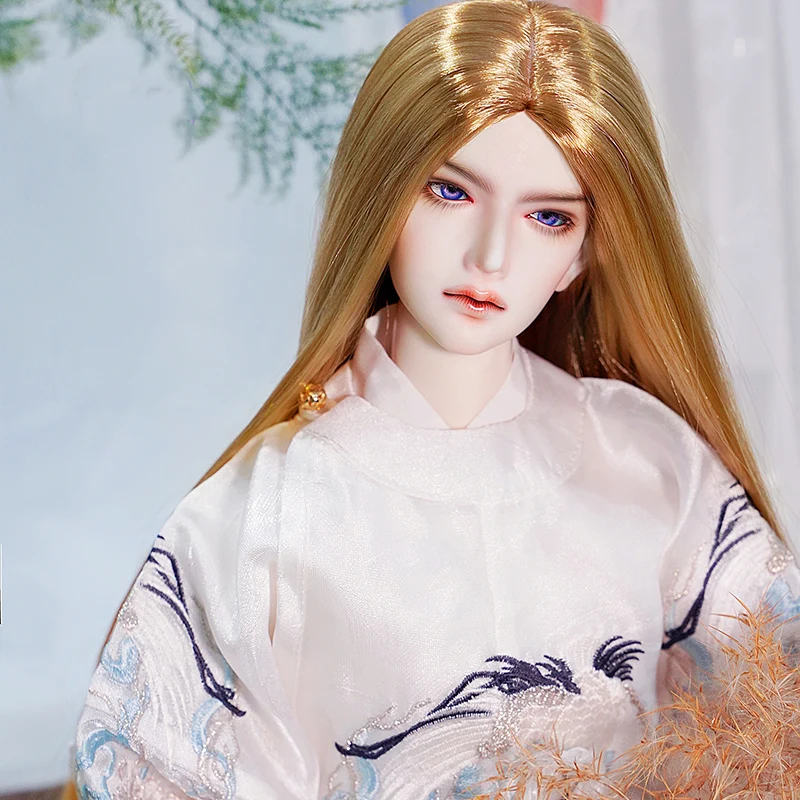 1/6 1/4 1/3 BJD Wigs Vintage Hairstyle Milk Soft Silk Long Hair Samurai Wig For YOSD MSD SD13 SSDF ID72 Uncle Doll Accessories
