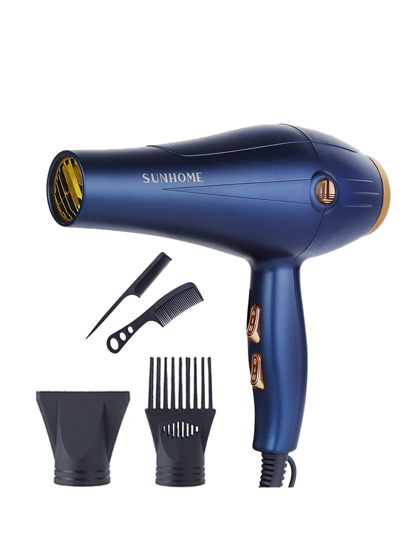 SUNHOME 5-Piece Professional Hair Dryer Set ,1800W Fast Dry Low Noise Blow Dryer, Professional Salon Hair Dryers