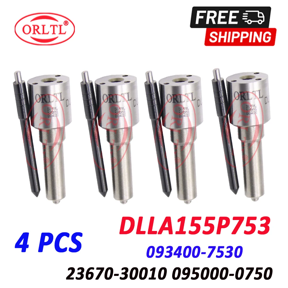 

4 PCS DLLA155P753 Fuel Injector Nozzle 093400-7530 DLLA 155 P 753 Diesel ORLTL 23670-30010 095000-0750 095000-0751 095000-0752