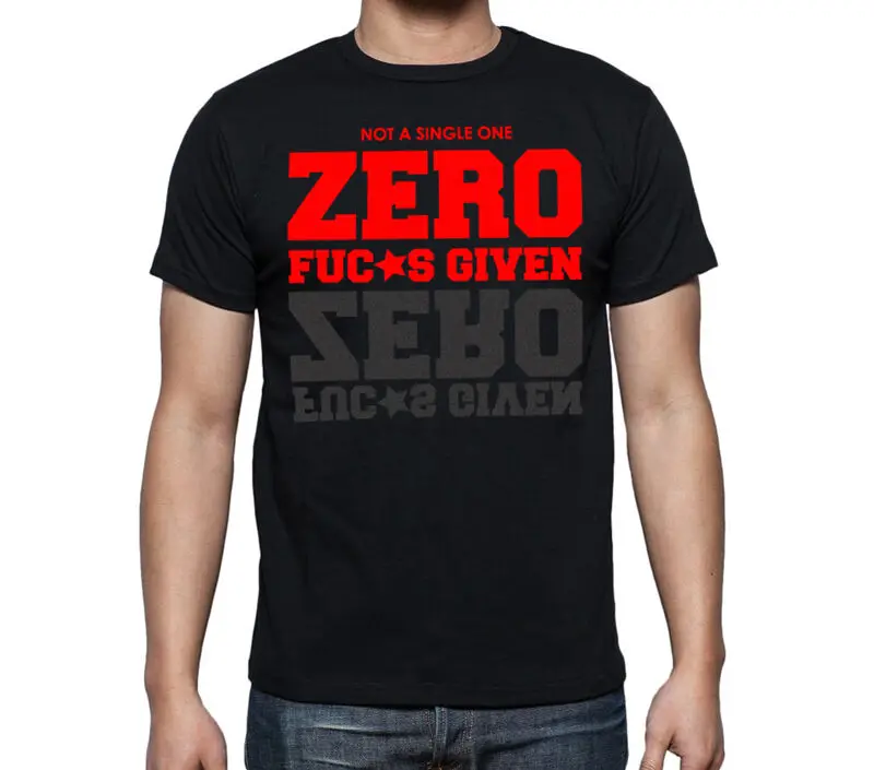 ZERO F CKS GIVEN Black T Shirt S 2XL Tuner Boost Turbo JDM