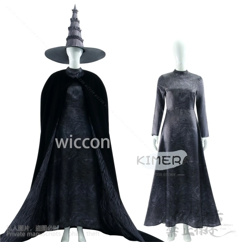 Anime Witch Elphaba Cosplay Wicked Movie Costume Black Magic Uniform Goth Lolita Dress Hat Full Set For Halloween Customized