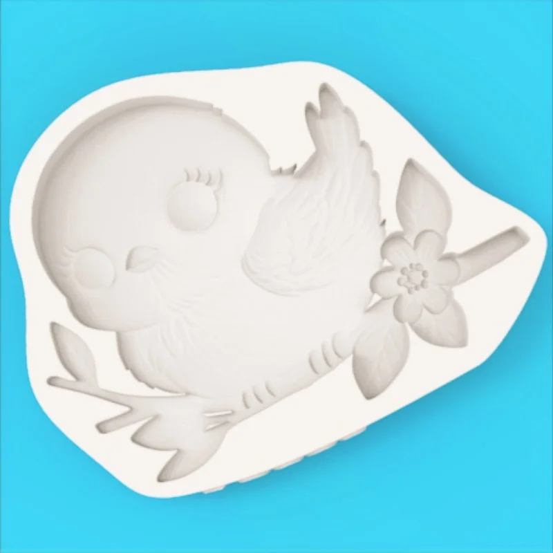 Flower Branch and Bird Shape Molds Cartoon Chocolate Fondant Making Silicone Mold - view 3