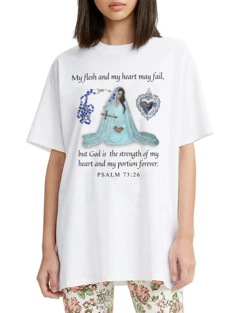 

Psalm 73:26 Bible Verse T-Shirt Religious Christian Graphic Tees Women Trendy Funny Meme Music T Shirt Unisex Catholic Shirt