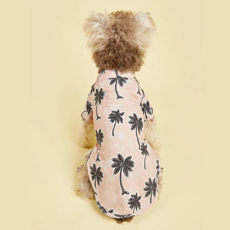 Summer Pet Dog Clothes Hawaiian Style Leaf Printed Beach Shirts for Puppy Small Large Cat Dog Chihuahua Costume Pet Clothing