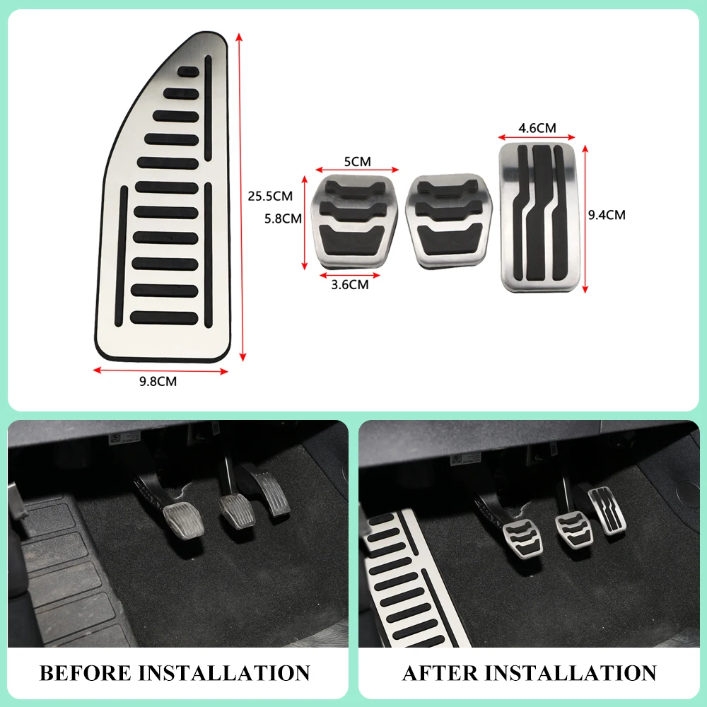 Edelstahl-Pedalabdeckungen für Ford Focus 2 3 4 MK2 MK3 MK4 RS ST 2005-2020 Kuga Escape 2009-2020 LHD Pedalauflagen Teile – Detail 1