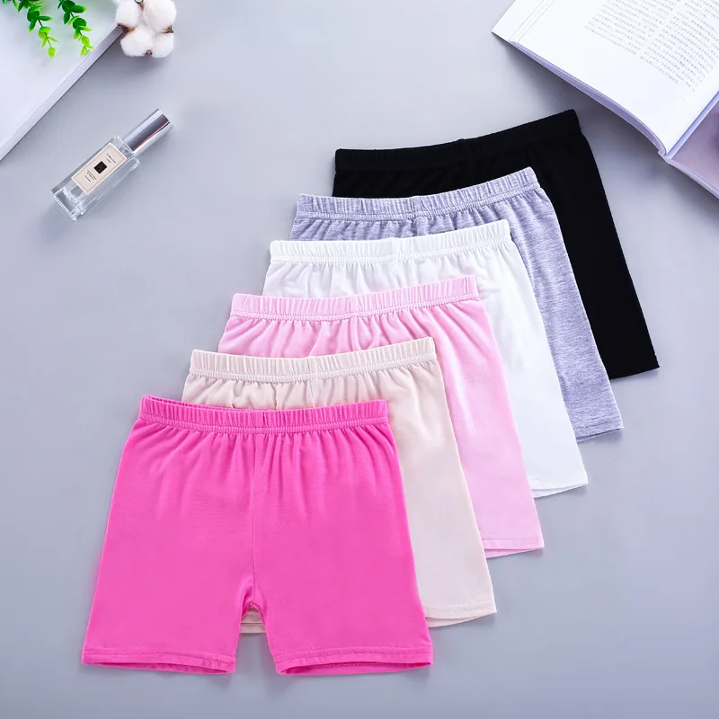 2Pcs Summer Candy Color Underpants Girls Safety Shorts Cotton Leggings Girls\' Beach Shorts Are Suitable For Children Ages 2-13