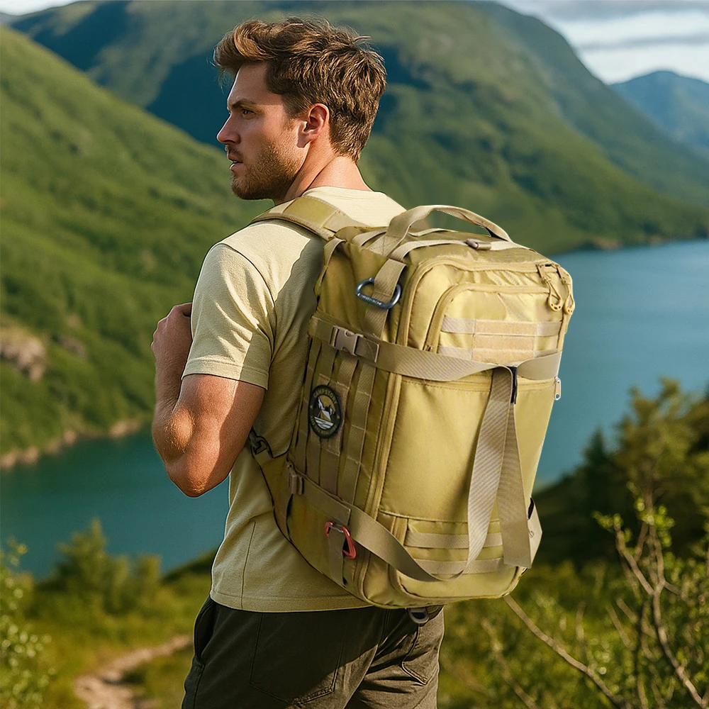 

Мужской спортивный рюкзак-трансформер 30 л — дизайн 3-в-1 с системой MOLLE, регулируемыми лямками и множеством карманов для хранения