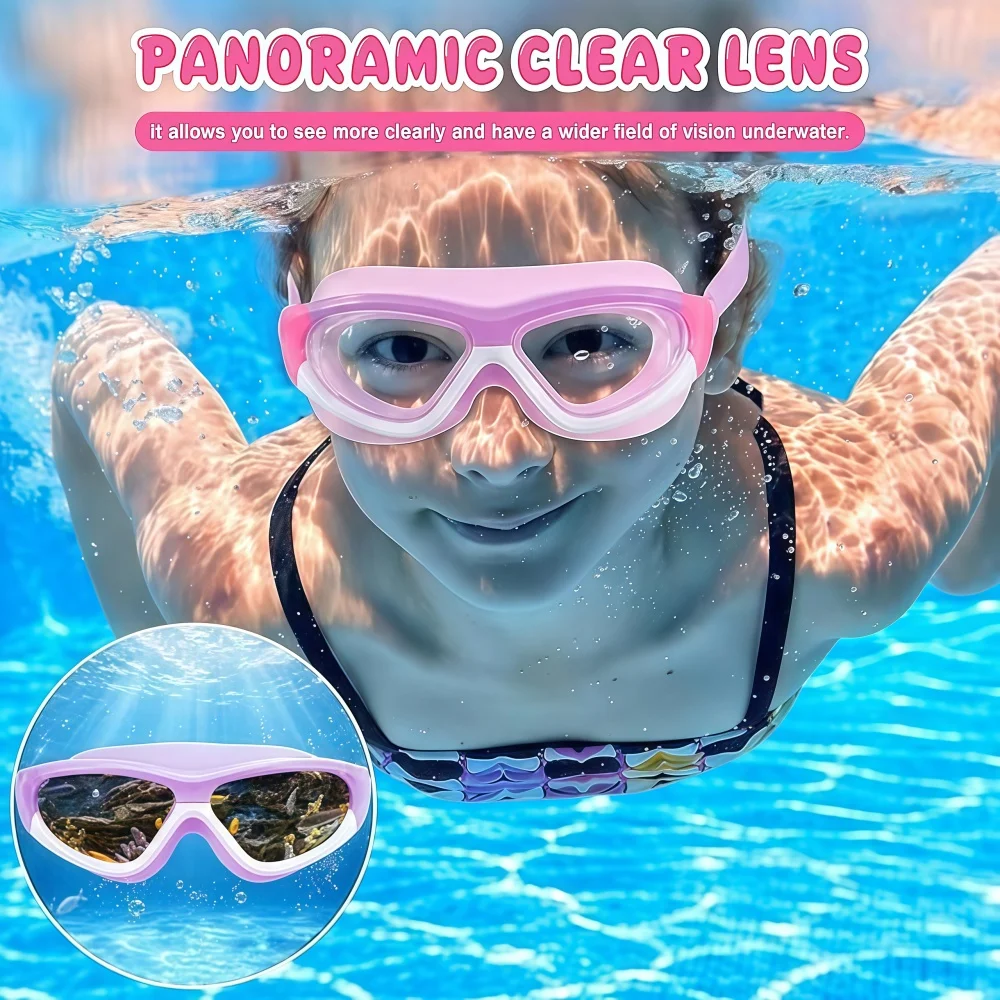 Kids Swimming Goggles Anti-Fog High-Definition Large Frame Comfortable for Boys & Girls view 6