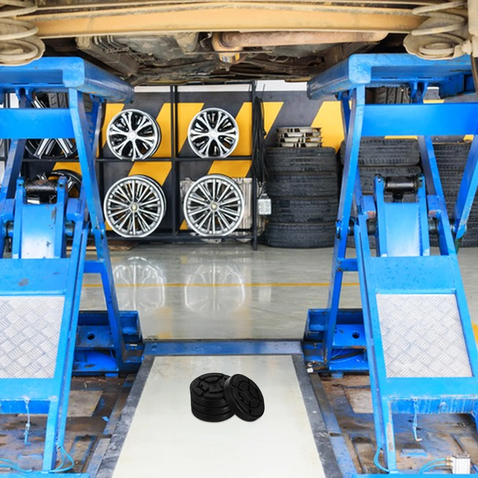 

4pcs Rubber Car Lift Pad Round High-Strength Anti-Slip Lifting Pads For Two Post Lift Jack Stand Automotive Repair Tool