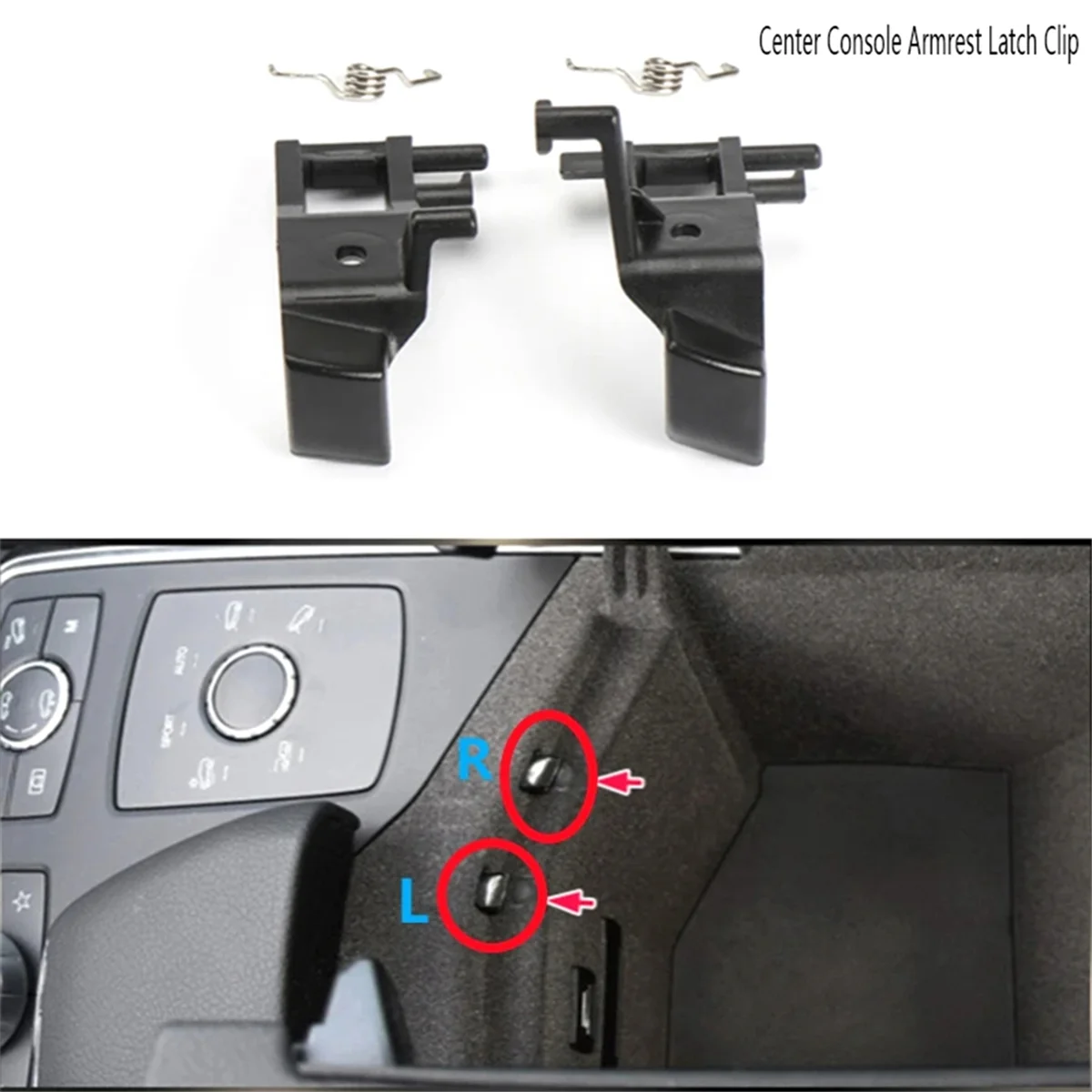 1666804103 Center Console Armrest Latch Clip for Mercedes-Benz ML/GL/GLE/GLS Class W292 W166 C292 X166