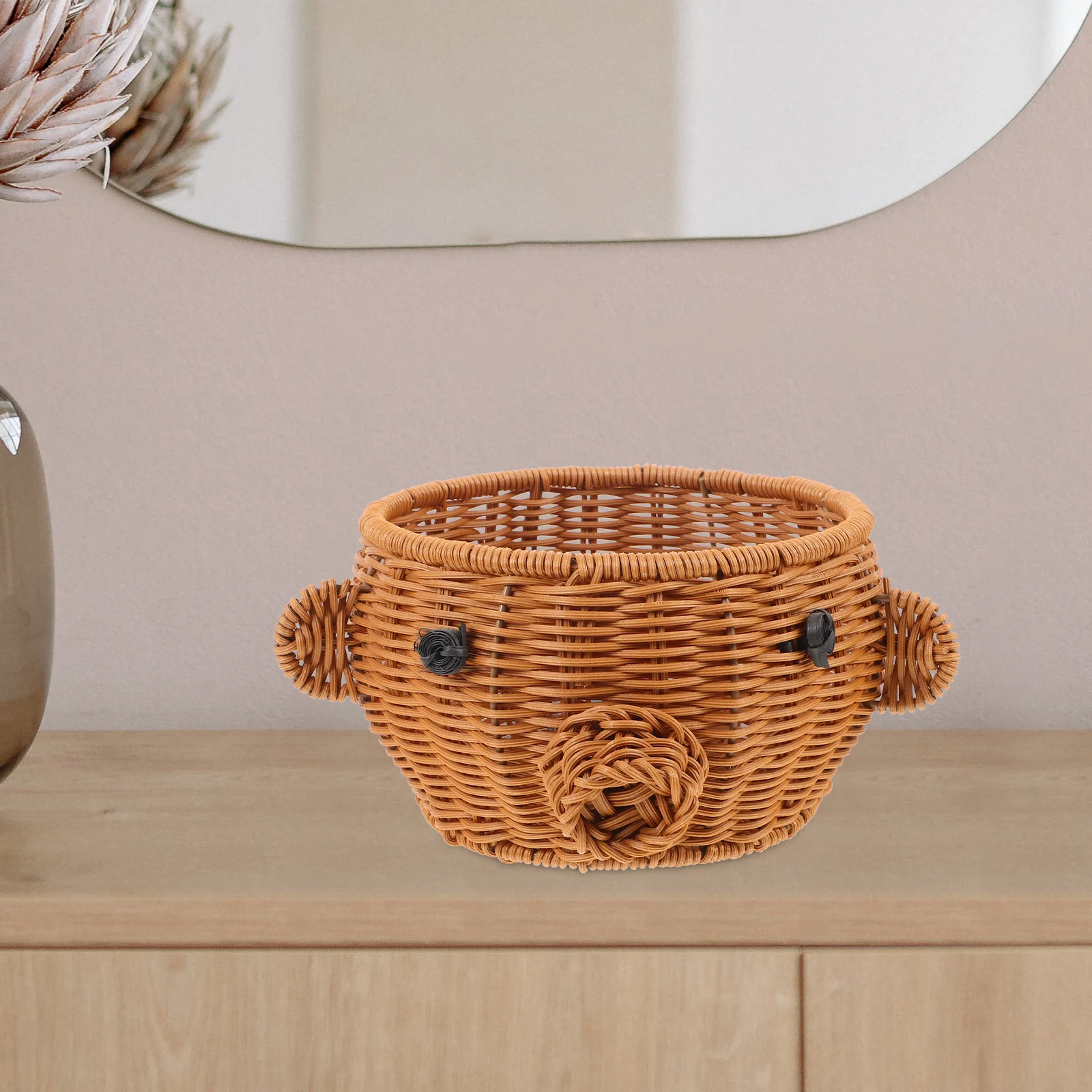 

Woven Imitation Fruit Imitation Rattan Fruit Container Plastic Basket For Snacks Storage Bread Basket Household Snack Holder