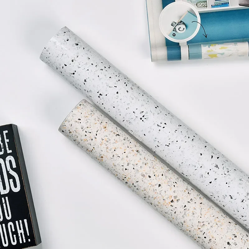PVC selbstklebende weiße Tapete, wasserdicht, ölbeständig, Aufkleber, Marmor, für den Schreibtisch, renoviertes Hochtemperatur-Tapetenpapier