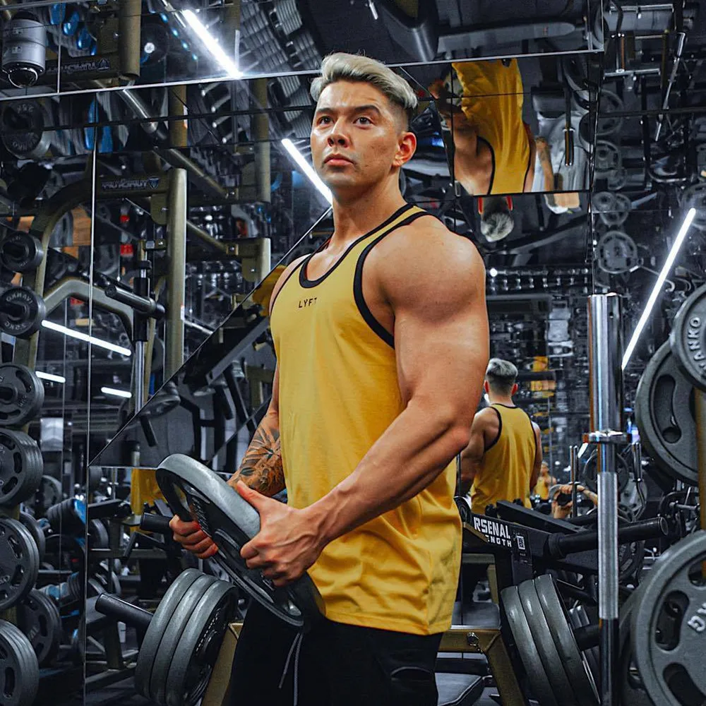 Summer Bodybuilding Tank Tops Men Gym Fitness Training Sleeveless Shirt Male Casual Quick Dry Stringer Singlet Vest Clothing