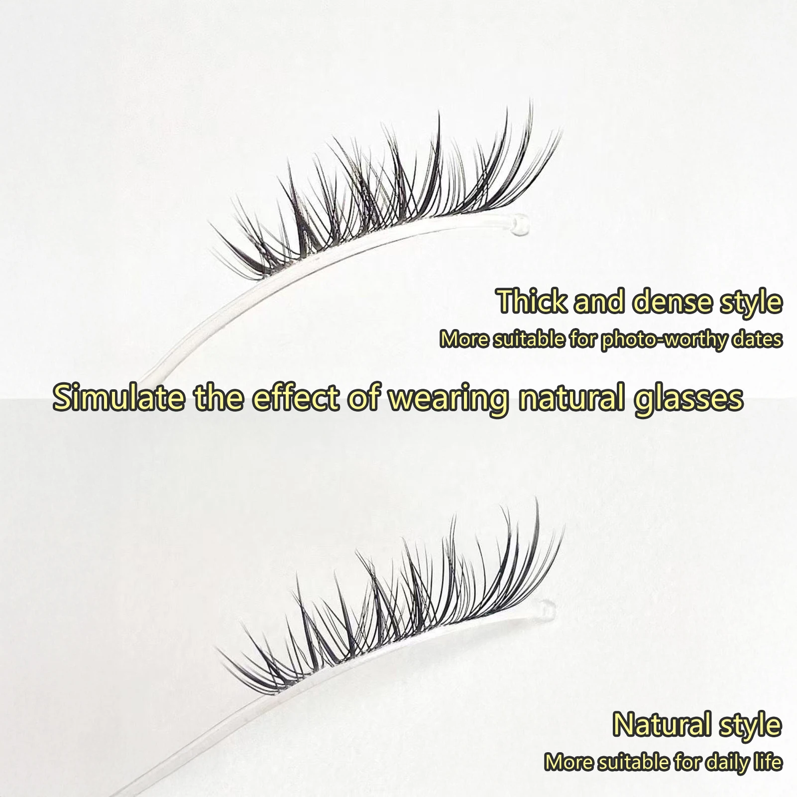 Neue falsche Wimpern im chinesischen Stil, Füchse-Stil, dichter einzelner Cluster, segmentierte natürliche Wispy-Wimpern, vergrößert die Augen, perfektes Augen-Make-up – Detail 6