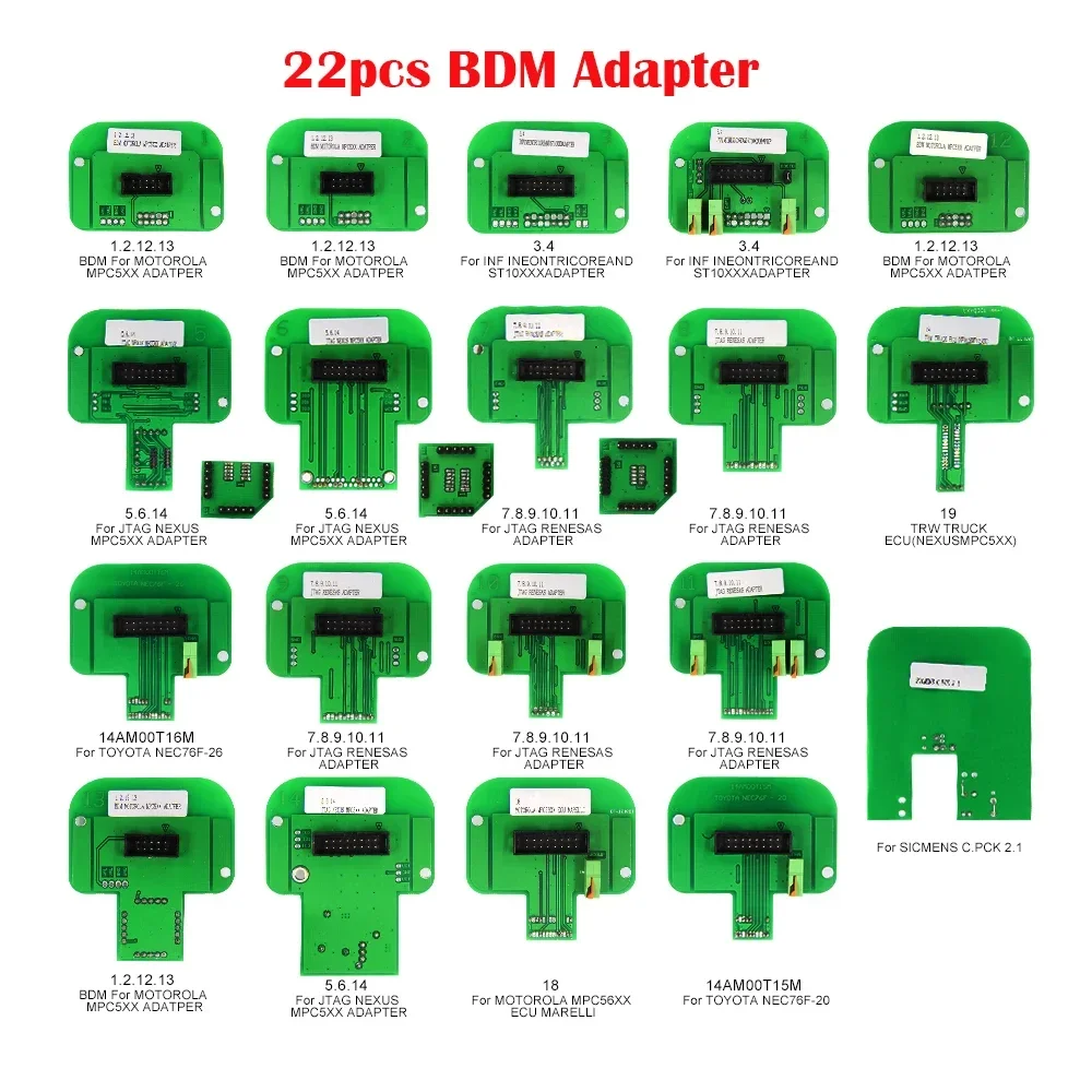 BDM Frame 22pcs BDM Adapter Full Set ECU Programmer OBD2 Diagnostic Tool ECU Chip Tuning Flasher Tester for FGTECH BDM100