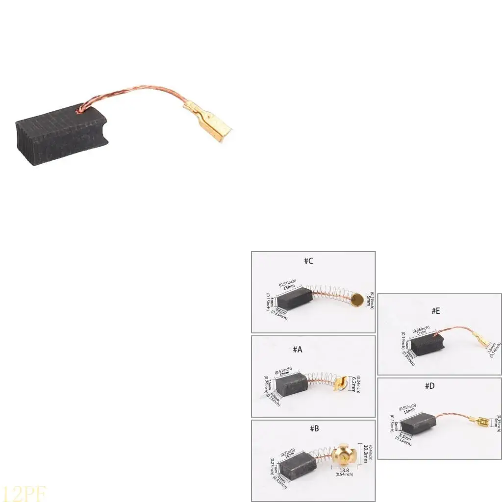 12PF 4Pcs Electric Motor Carbon Brushes Replacement For Power Tool Carbon Brushes