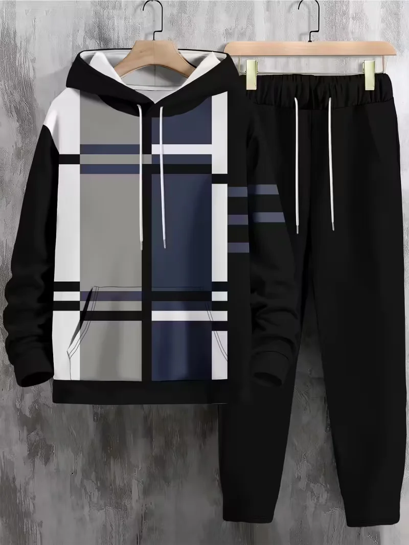 

Простой осенне-зимний мужской комплект с капюшоном, мужская минималистичная толстовка с капюшоном, уличный спортивный комплект с капюшоном, быстросохнущие и дышащие комплекты с капюшоном