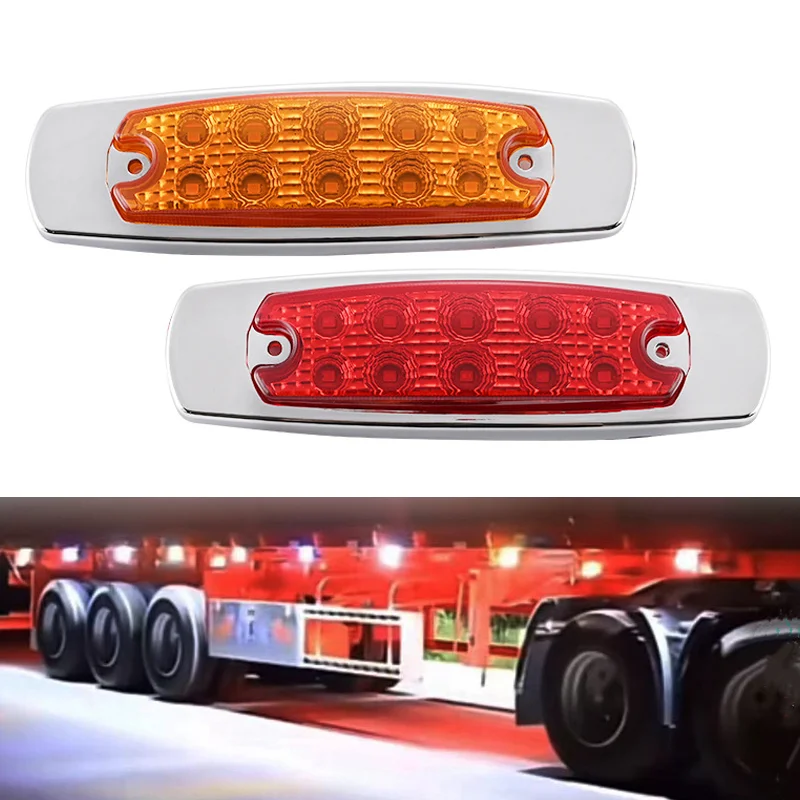 

3Pcs 12V 24V Car LED Side Marker Indicators Lights Taillight Trailer Lorry Caravan Bus Van Boat Waterproof Brake Warning Light