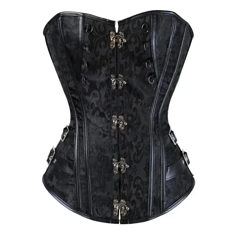 Top Corset Gótico ABC123 para Mujer, Corsés Steampunk, Bustiers de Cuero Jacquard, Estilo Pirata, Disfraz de Halloween;6'j,k.9;a