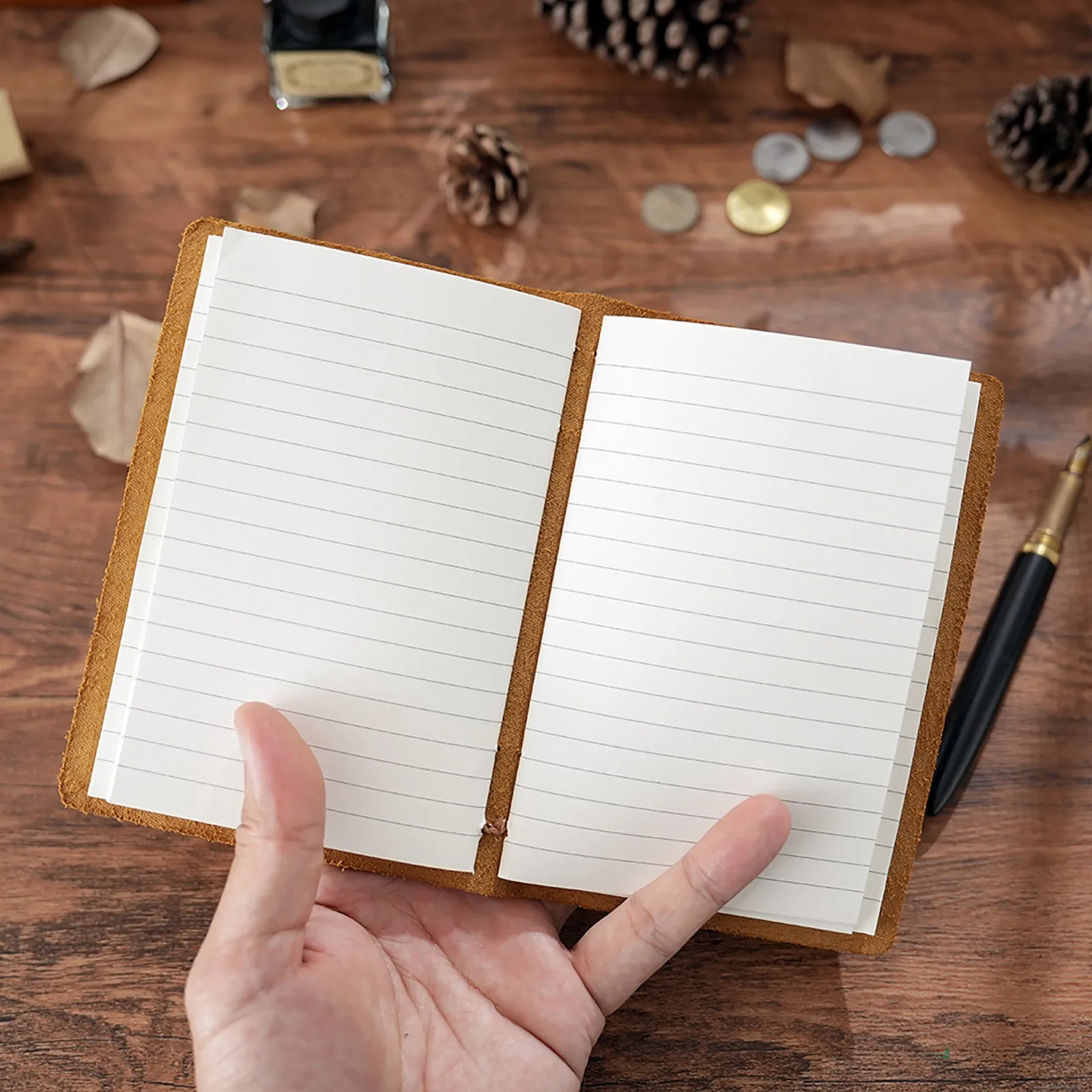 

Vintage Leather Journal Writing Notebook - Embossed Sketchbook Diary with 240 Pages Paper for Travel, School, Office and Drawing