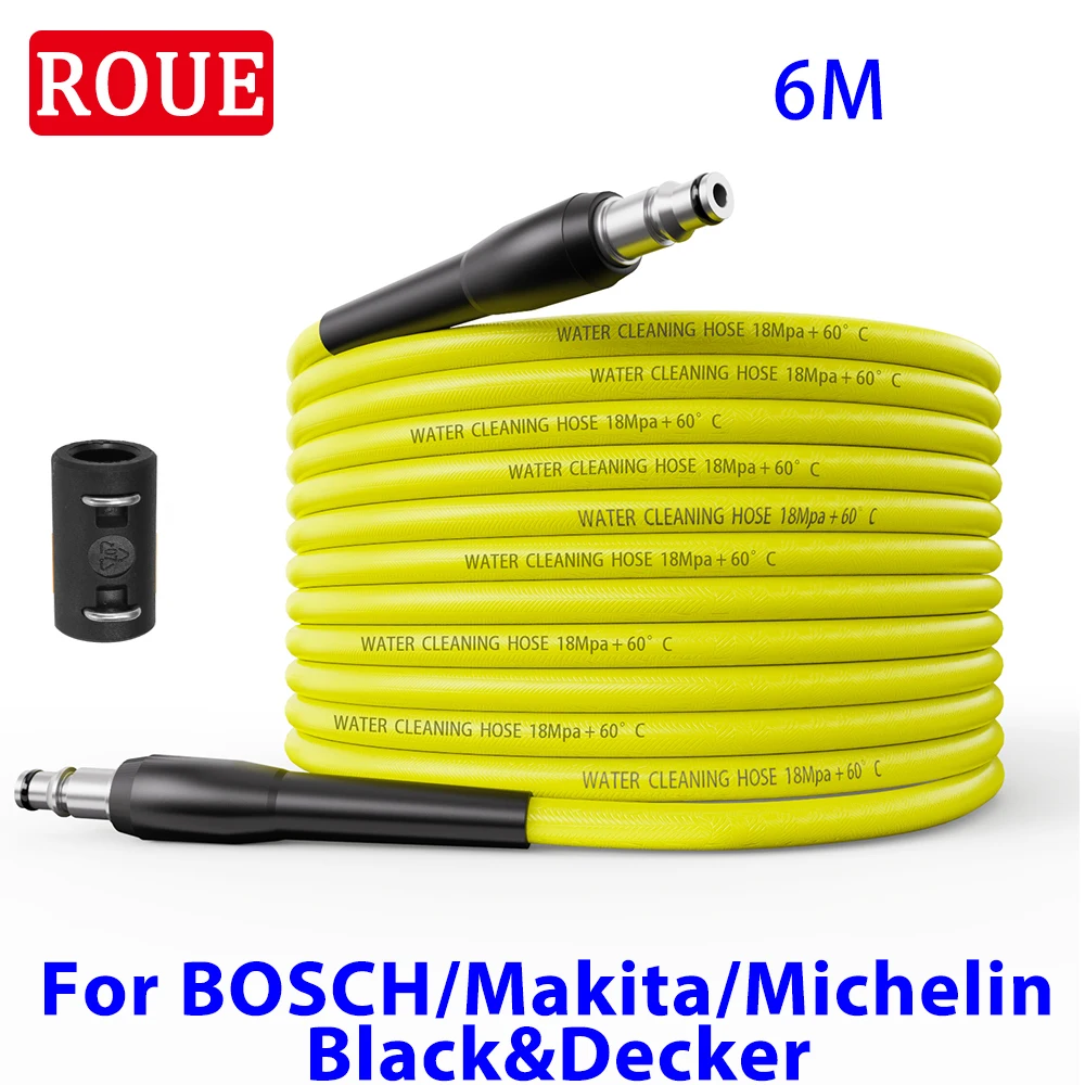 ROUE Pressure Washer Upgrade Hose High Water Cleaning Hose Pipe Cord Car Washer for Bosch / Black Decker High Pressure Cleaner