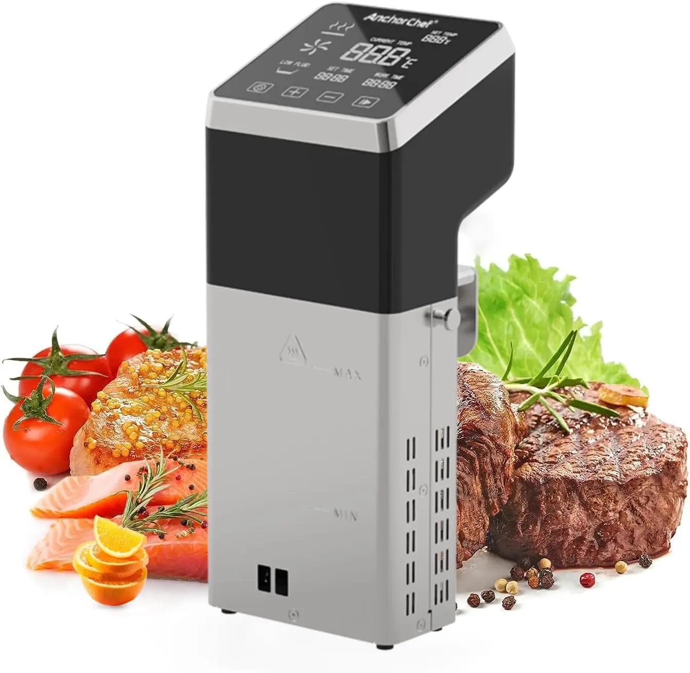 Professional Sous Vide Cooker with Stainless Immersion Circulators, with large Touchscreen Accurate Temperature Timer