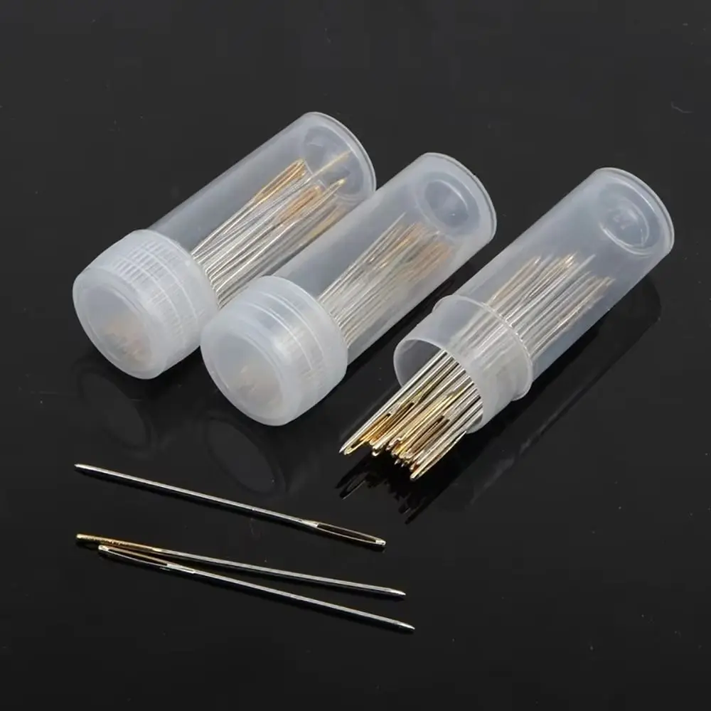 100Pcs Durable Multi-size Sewing Needle Stainless Steel Tail Embroidery Fabric Cross Stitch Needle 22/24/26# DIY Craft Tool