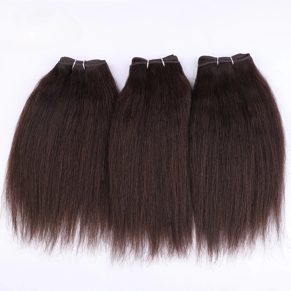 3 قطع من حزم النسيج المستقيمة البرازيلية من Debut Nature باللونين الأسود والبني 4 # حزم مستقيمة قصيرة من ياكي، شعر ريمي كامل النهاية #2