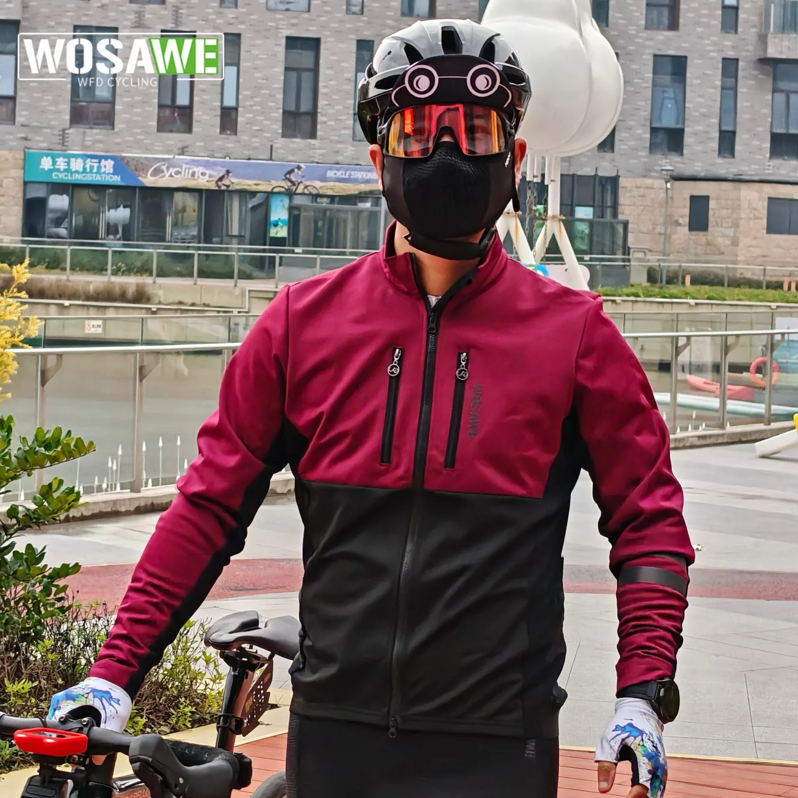 

WOSAWE Winter Thermal Cycling Jacket Night Reflective Bicycle Jersey Windproof Waterproof Men Coat Mtb Road Bike Clothing