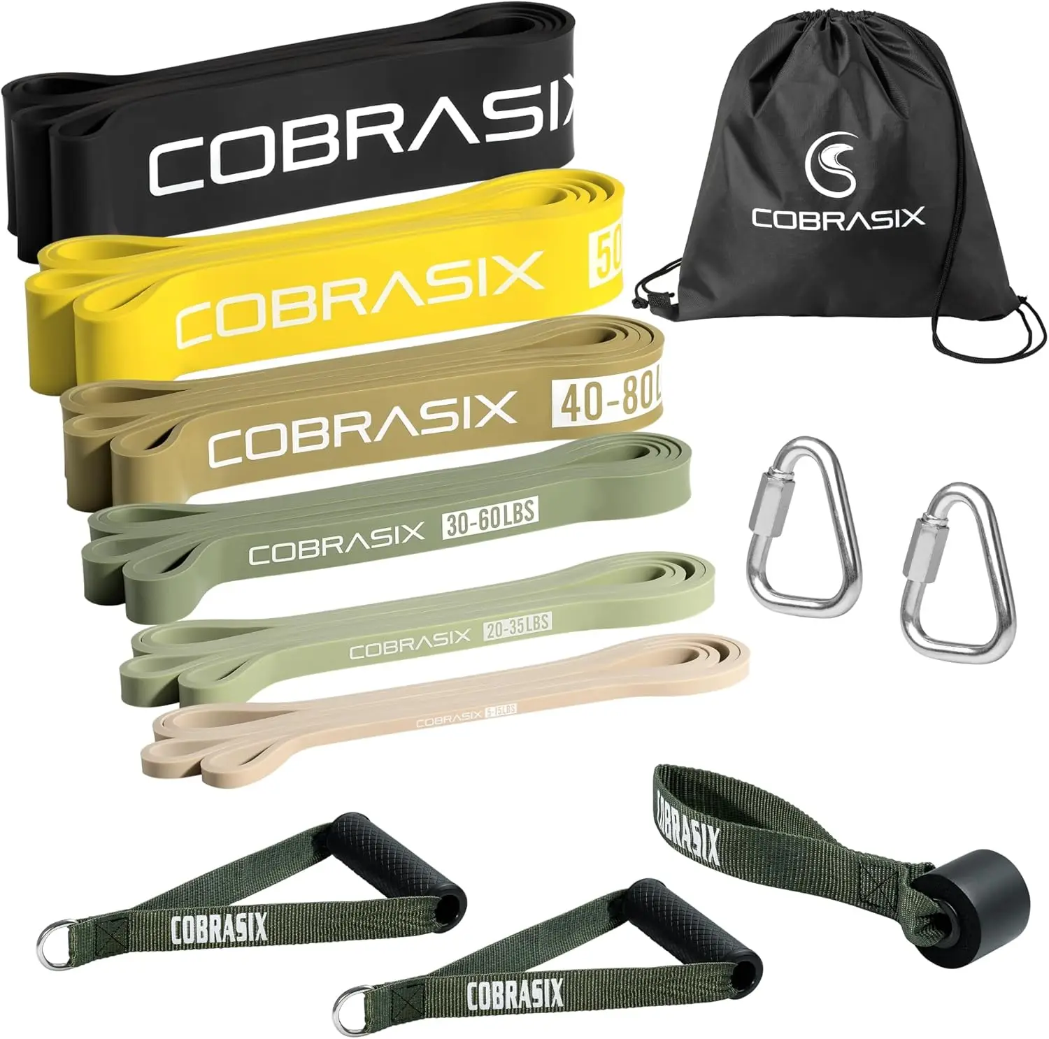 

6 длинных эластичных лент для домашнего спортзала, из натурального латекса, разноцветные, подходят для подтягиваний и тренировки мышц