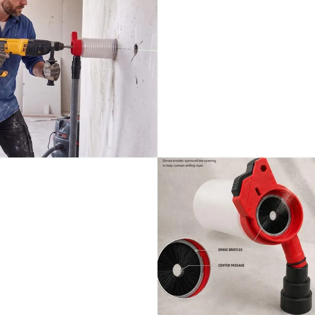 Concrete and Brick Drill Dust Cover with Bristle Seal, Flexible Folding Body, and Clear Construction for Viewing high quality