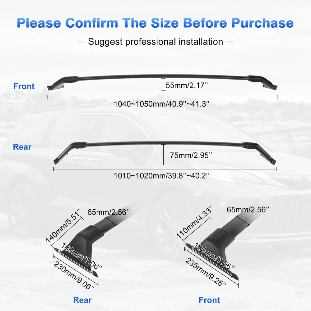 2 Pcs Car Luggage Roof Rack Cross Bar Top Carrier Black For Toyota Sienna 2021 2022 Car Surf Long Roof Rack Bike Storage Travel