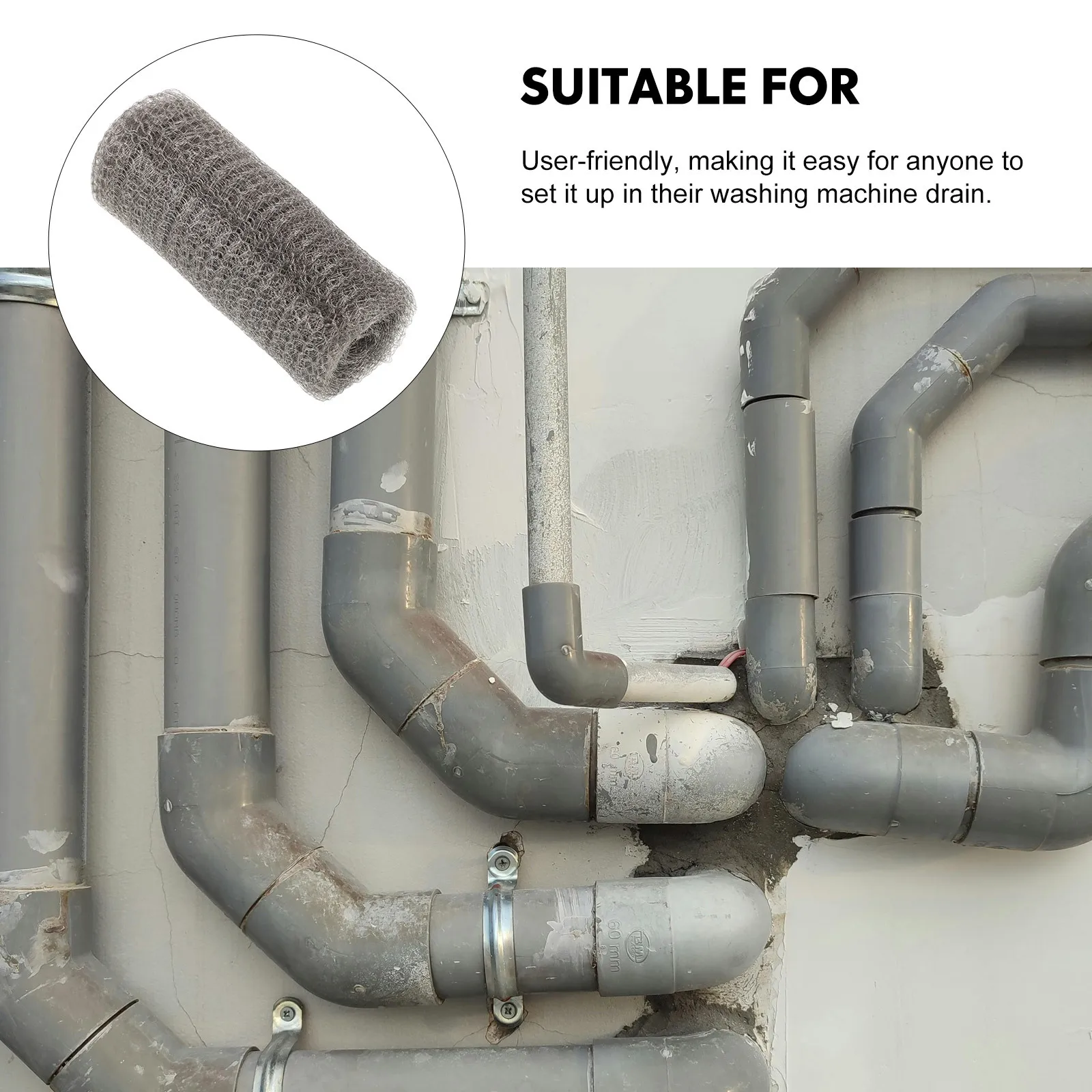 

Washing Machine Lint Trap Stainless Steel Reusable Drain Hose Filter Mesh for Efficient Hair and Fiber Removal in Laundry