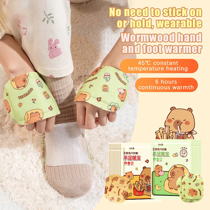 5Pairs Cartoon Capybara Self Heating Winter Warm Paste Wearable Disposable Warmers Hand And Foot Heat Packs