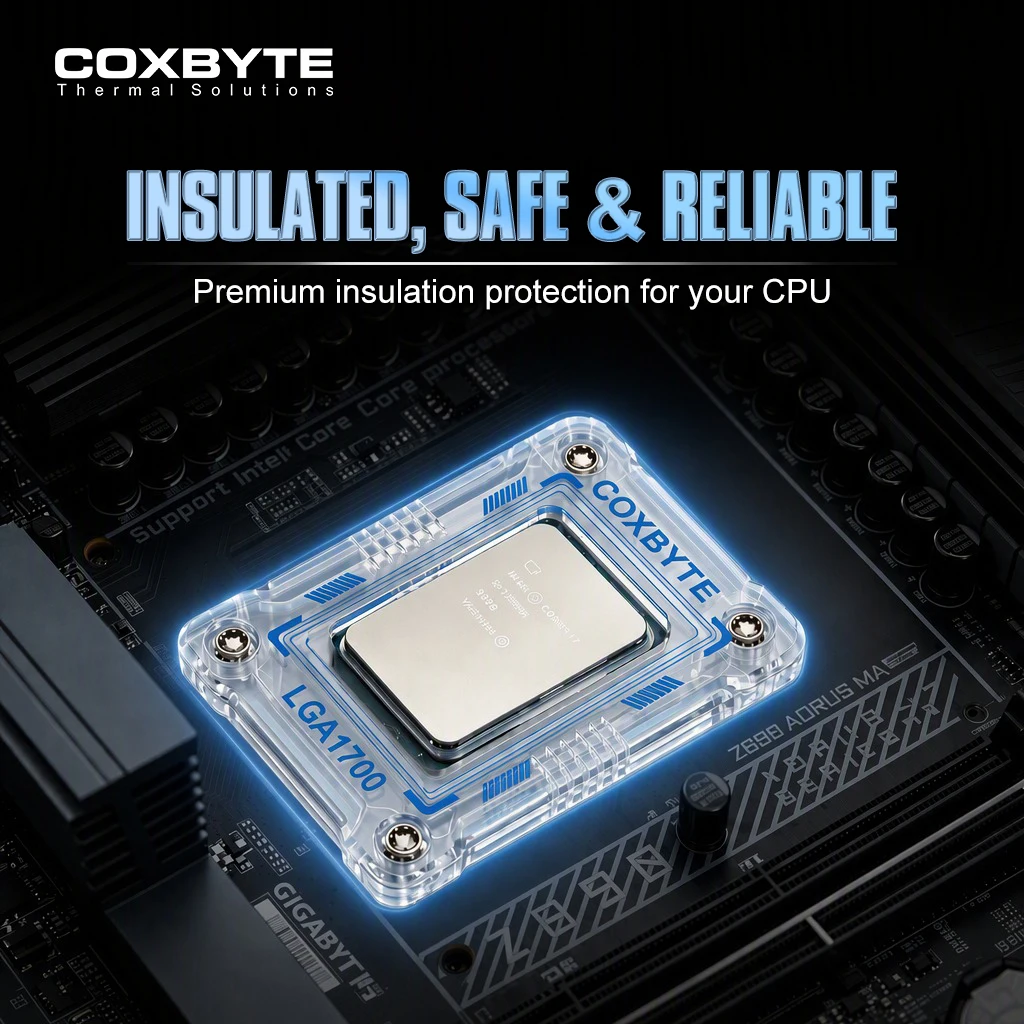 Coxbyte High-Temperature PC CPU Anti-Bending Frame Non-Conductive Corrector Buckle for Intel LGA1700 18XX & AMD AM5