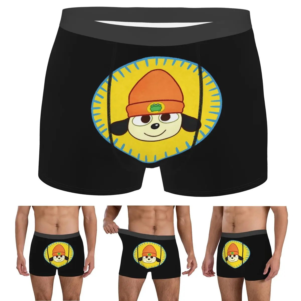 

Трусы-боксеры, шорты PaRappa, трусики с нашивкой в стиле рэпера, мужское удобное нижнее белье для мужчин, подарки бойфренду