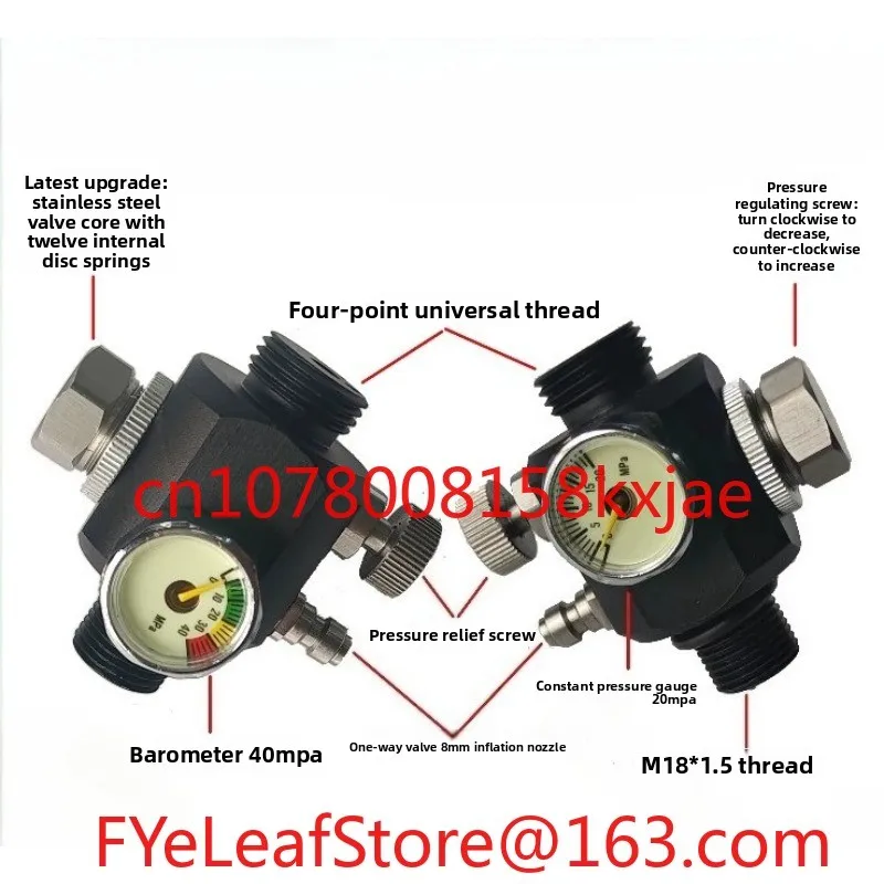 Fish Tank Valve Stainless Steel Core Fast Exhaust Constant Pressure Feeding Valve 30mpa High Pressure Valve