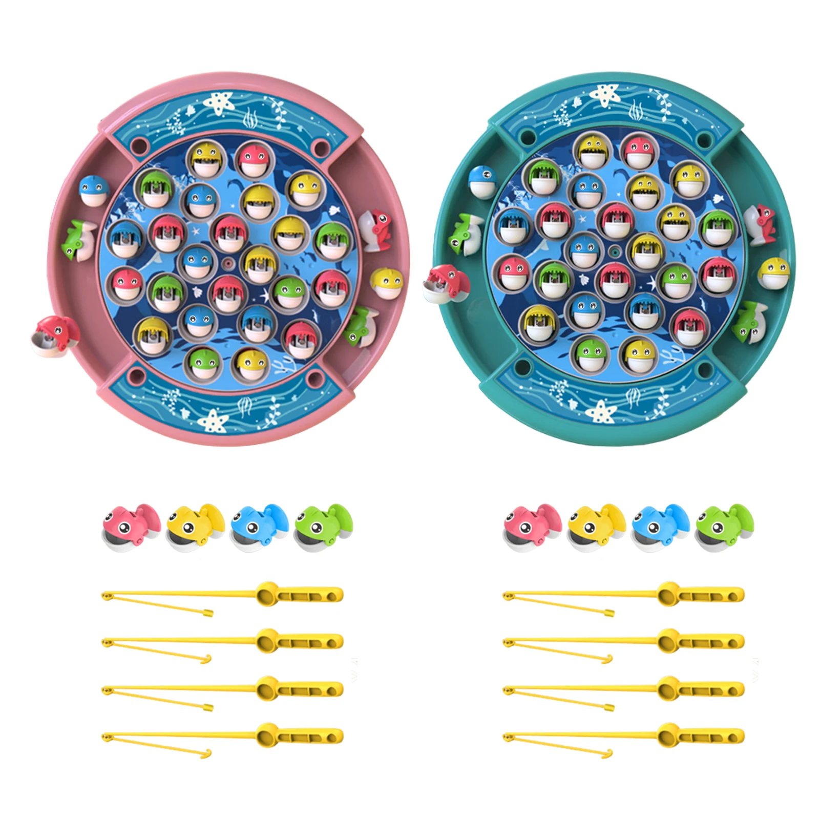 Magnetic Fishing Reel Electric Rotating Musical Toy Montessori Learning Educational Interactive Board Game Kid Christmas Gift