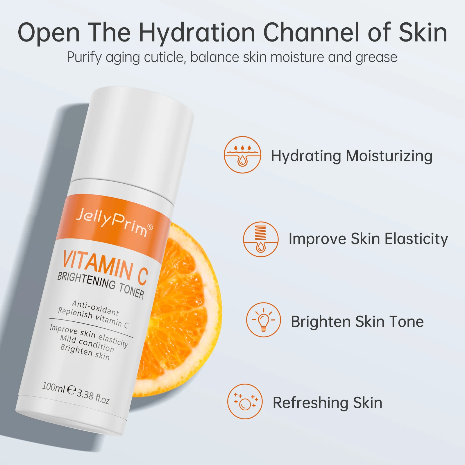 Vitamin C / Tea Tree Toner Hyaluronic Acid Moisturizing Facial Dry Oily Skin Acne Treatment Brightening Skin Care Cosmetics 100M