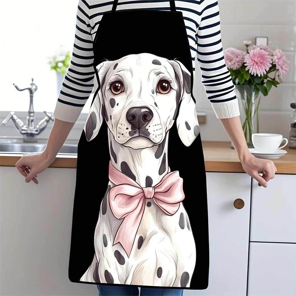 Cute Dalmatian Dog Portrait Apron for Kitchen Cooking Baking Gift Apron for Women