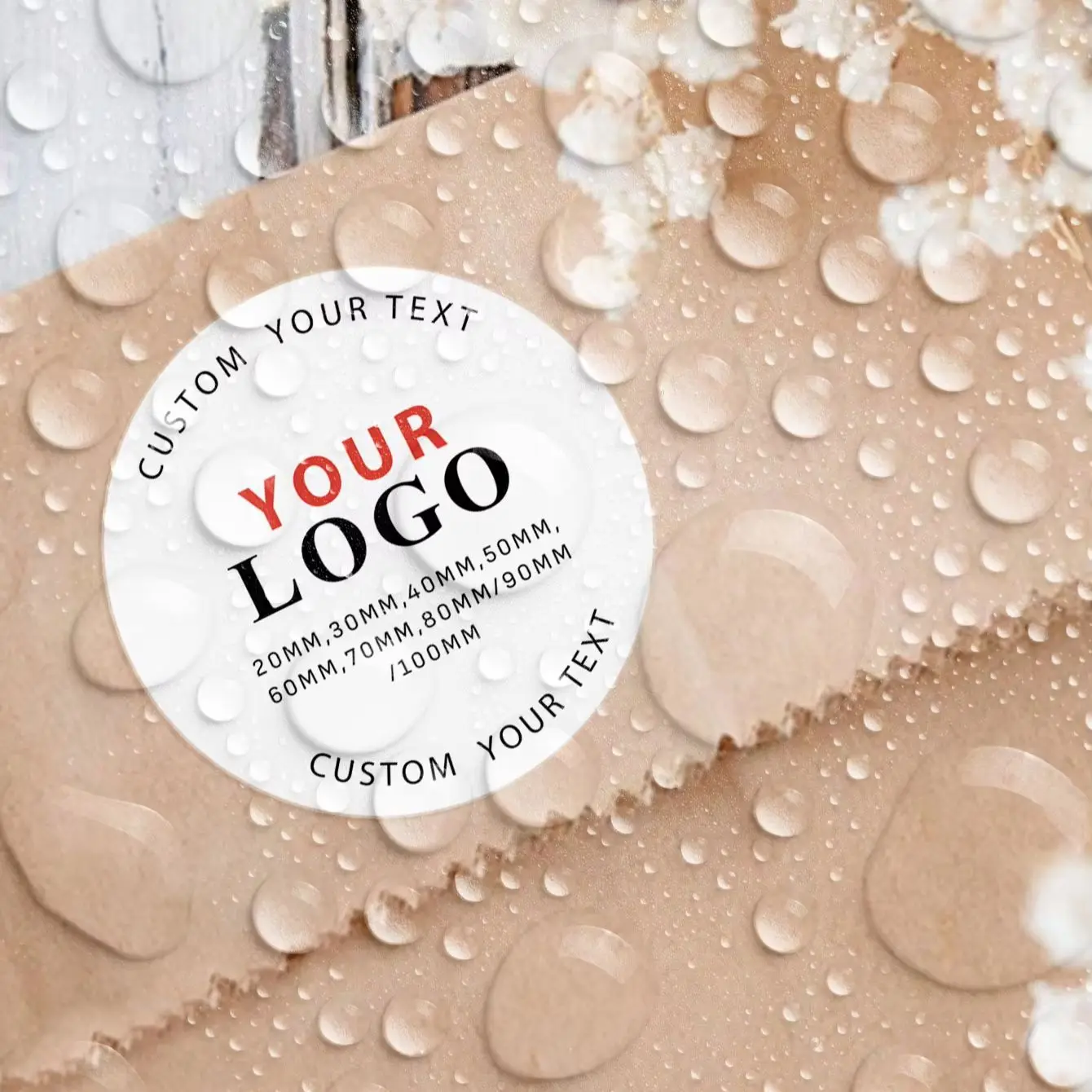 1‑80Pcs Custom Stickers,Waterproof Round Labels with Personalized Text & Image for Family & Friends,Christmas Pouches&Gift Boxes