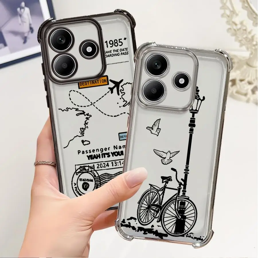 Vereenvoudigde reiskaarthoes voor Xiaomi Redmi K80 5G K80 Pro A3 14C A3X A5 13C Clear Cover