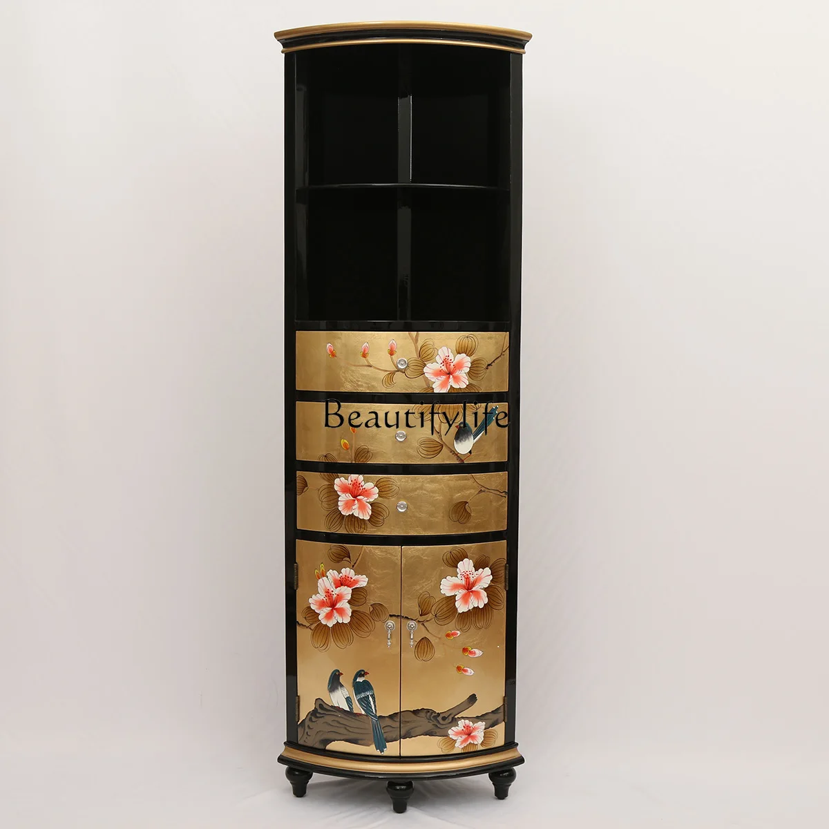 Corner Cabinet Triangular New Chinese Shelf Storage Cabinet