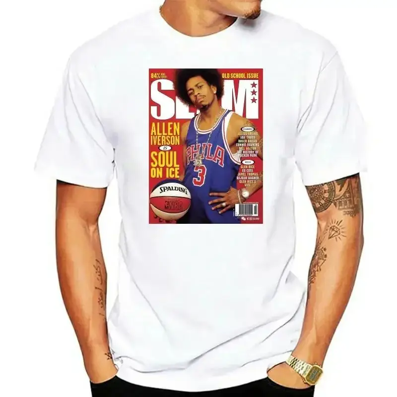 2024 New Summer Allen Unisex Shirt Full Size Iverson Slam Cover T-Shirt for Fans Graphic T Shirts Men Clothing Fashion