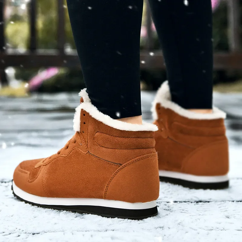 2023 Men Boots Winter Unisex Lightweight Hight Top Sneakers Outdoor No Slip Warm Snow Boots Plush Women Footwear Plus Size 36-48