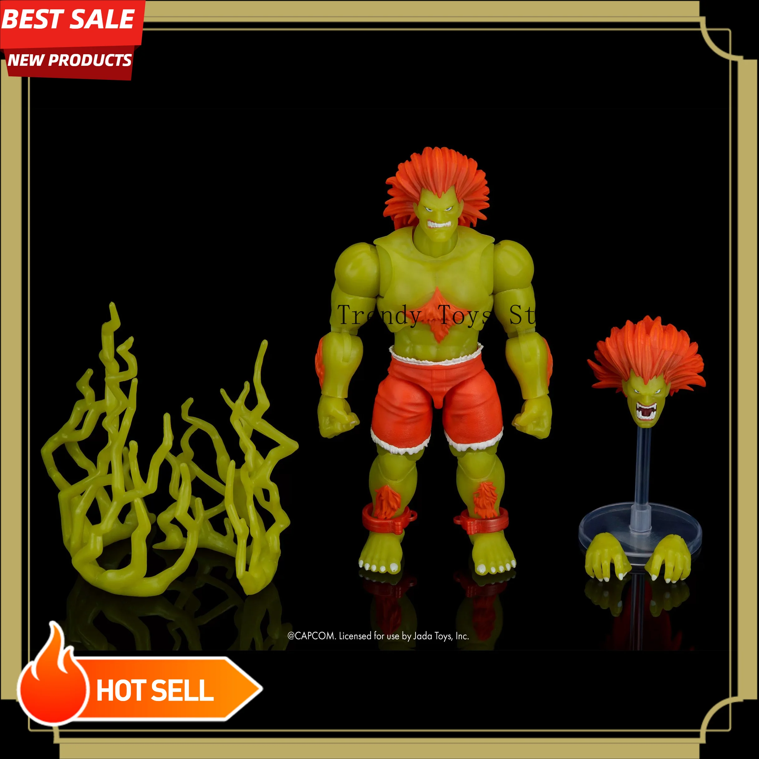 

New Product Jada Toys 1/12 Street Fighter II Blanka Glow In Dark 6'' Articulated Action Figure Game Collectible Toy Gift