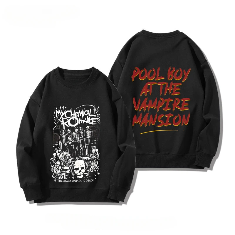 

Пуловер с круглым вырезом Y2k My Chemical Romance Rock Band для мужчин и женщин, подходит для осенне-зимнего сезона.