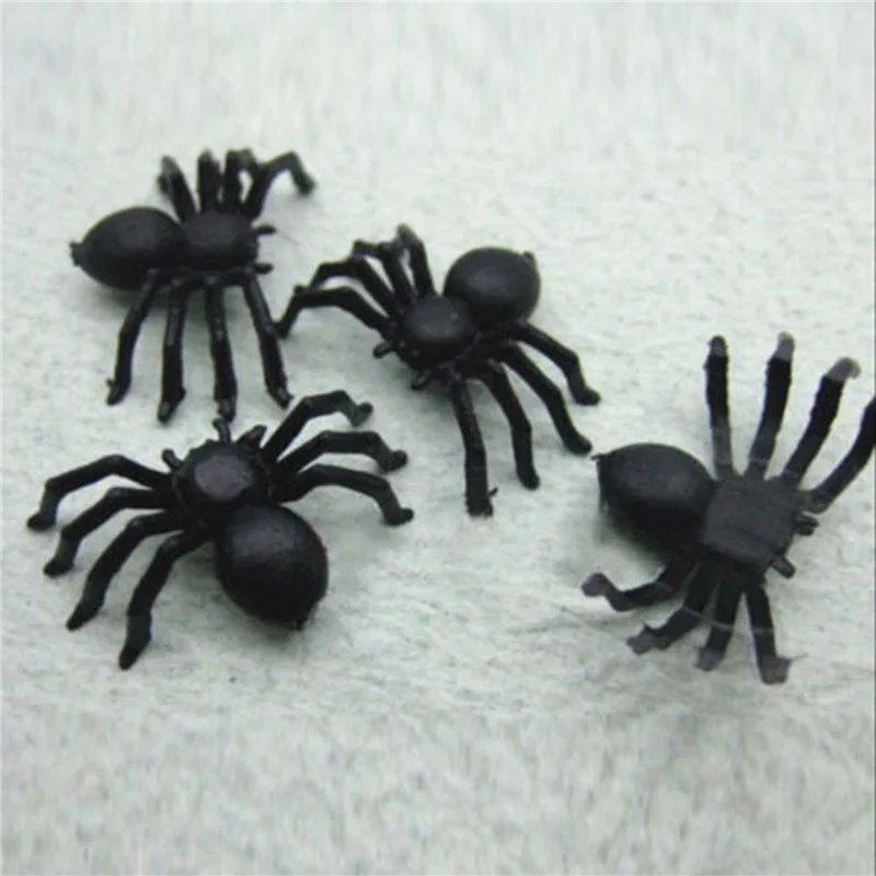 AINY-200X Plastic Black Spider Trick  Halloween Haunted House Prop Decor