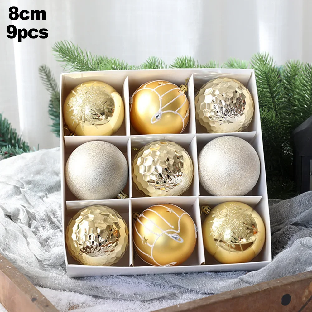 

8CM 9pcs Christmas Ball Baubles Big Tree Decorations Balls Xmas Party Hanging Ornaments Christmas Decorations For New Year